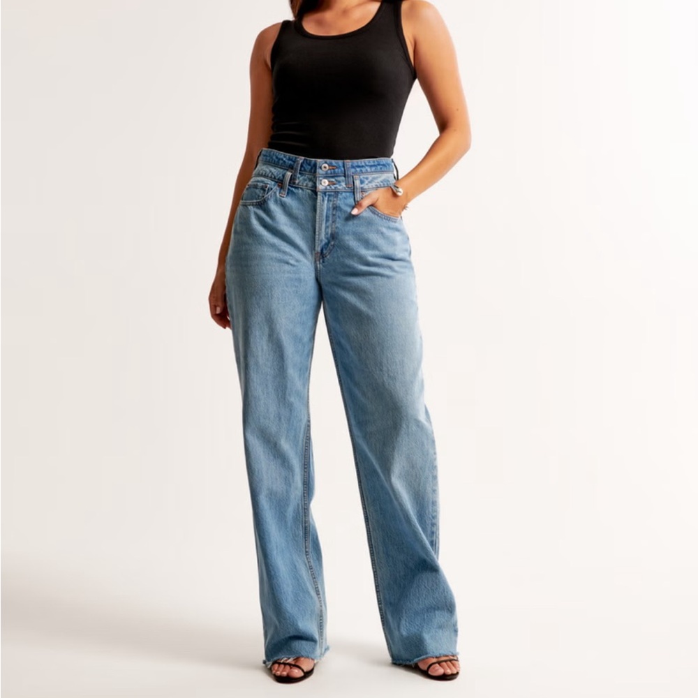 Abercrombie & Fitch Light Blue Wide Leg Jeans